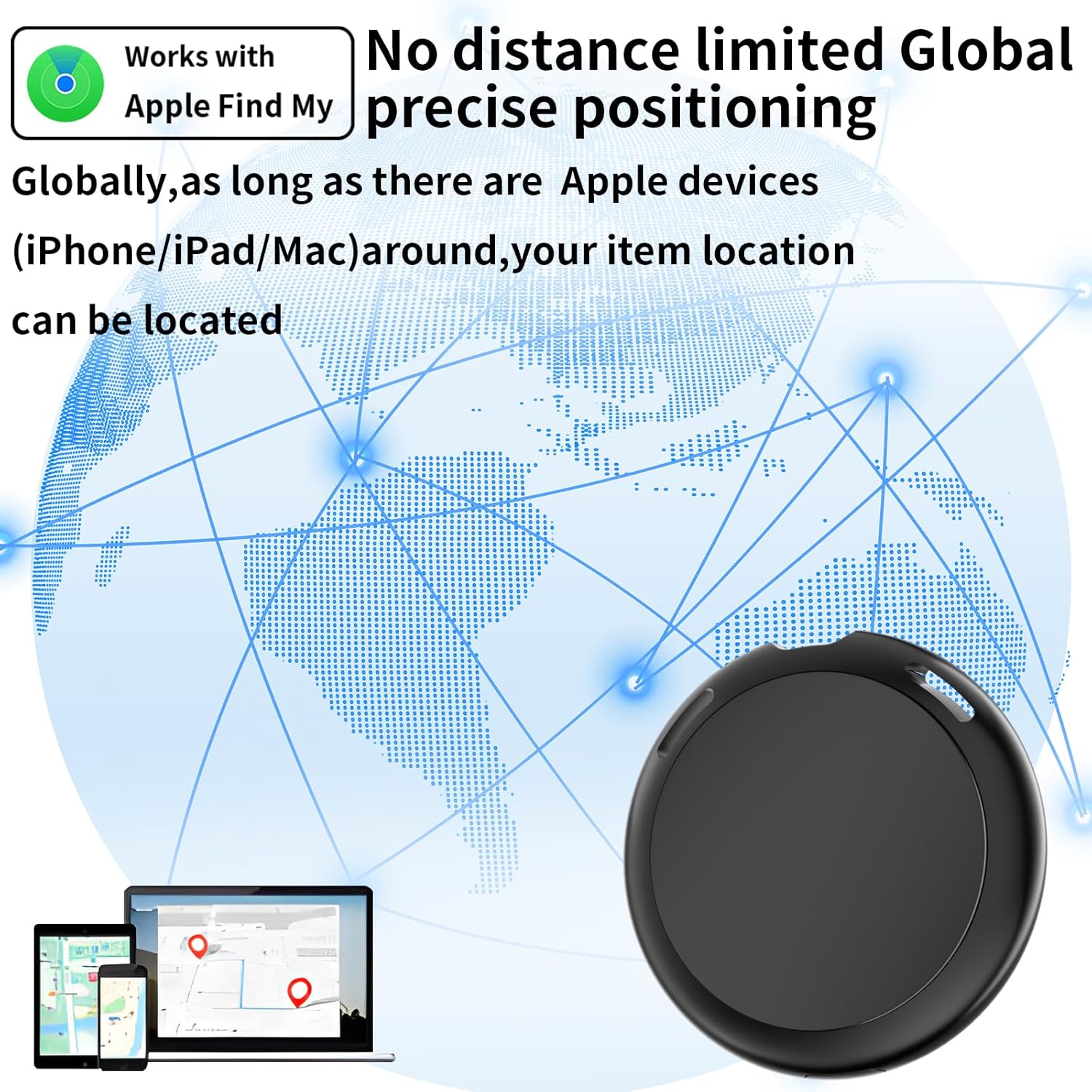 2 Pack GPS Tracker for Vehicles Work with Find My (iOS Only) Real Time Mini Car Air Tracker Tag Global Coverage Hidden Car Locator Tracking Device No Monthly Fee or Subscription No SIM Card Required