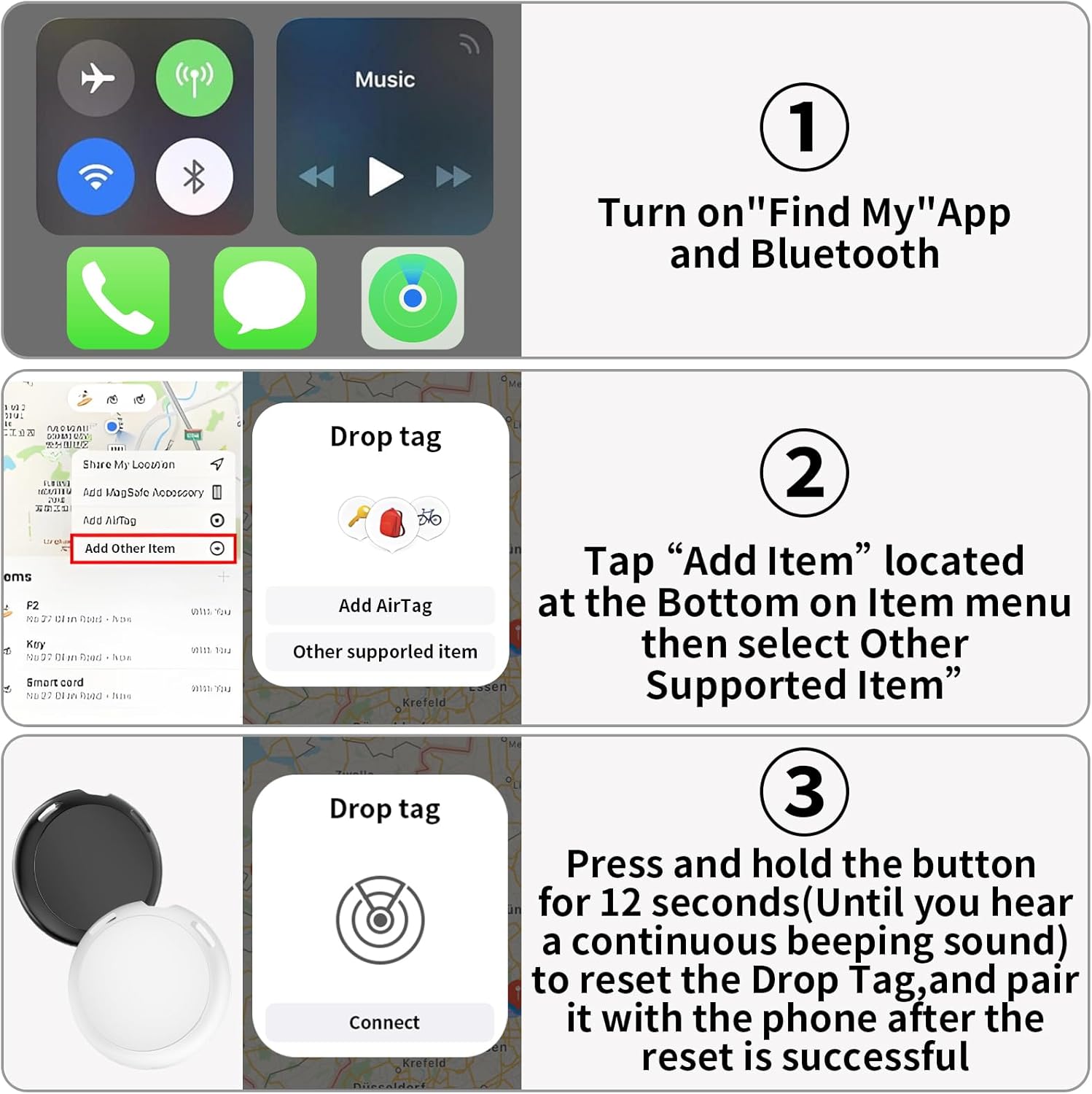 2 Pack GPS Tracker for Vehicles Work with Find My (iOS Only) Real Time Mini Car Air Tracker Tag Global Coverage Hidden Car Locator Tracking Device No Monthly Fee or Subscription No SIM Card Required